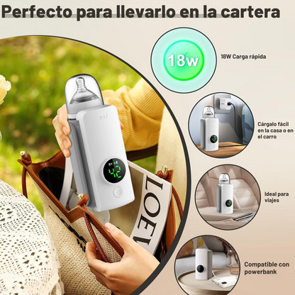 Calentador de Biberones Cigüeña Pro: Temperatura Precisa, Ideal para Casa y Viajes.